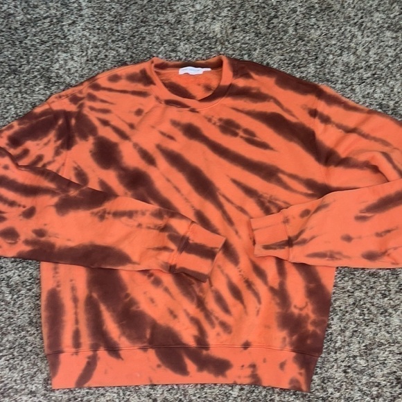 Good American Boyfriend Sweatshirt Tie Dye Cinnamon size 1 Small - Picture 2 of 9